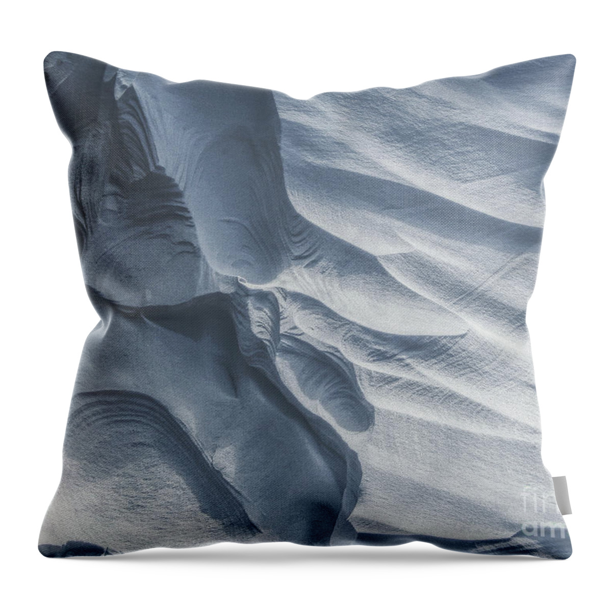 Winter Throw Pillow featuring the photograph Snow Sculpted By Wind by Phil Perkins