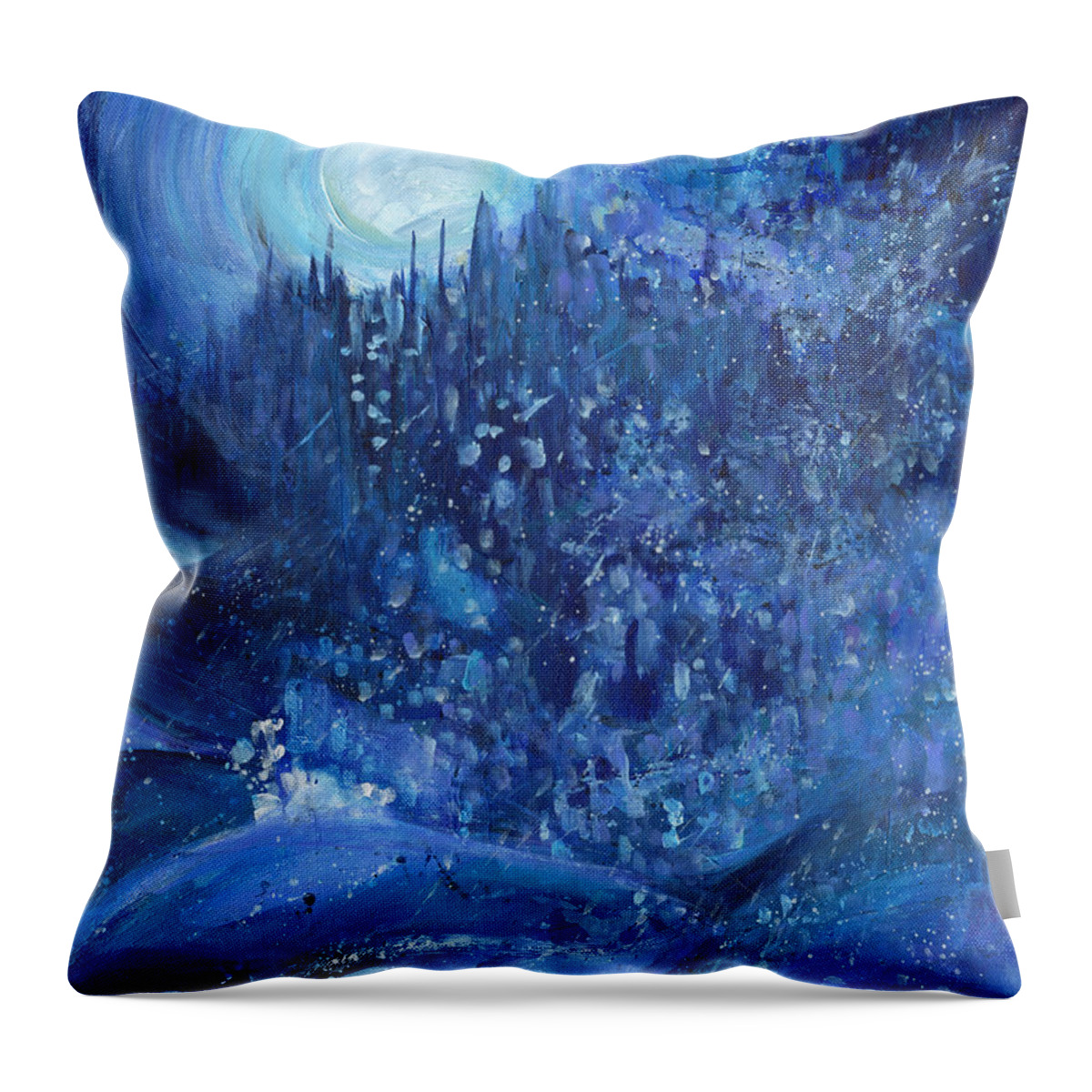 Contemporary Throw Pillow featuring the painting Snowstorm by Tanya Filichkin