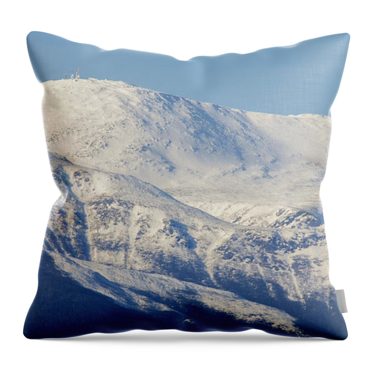 Snowy Throw Pillow featuring the photograph Snowy Mount Washington by White Mountain Images
