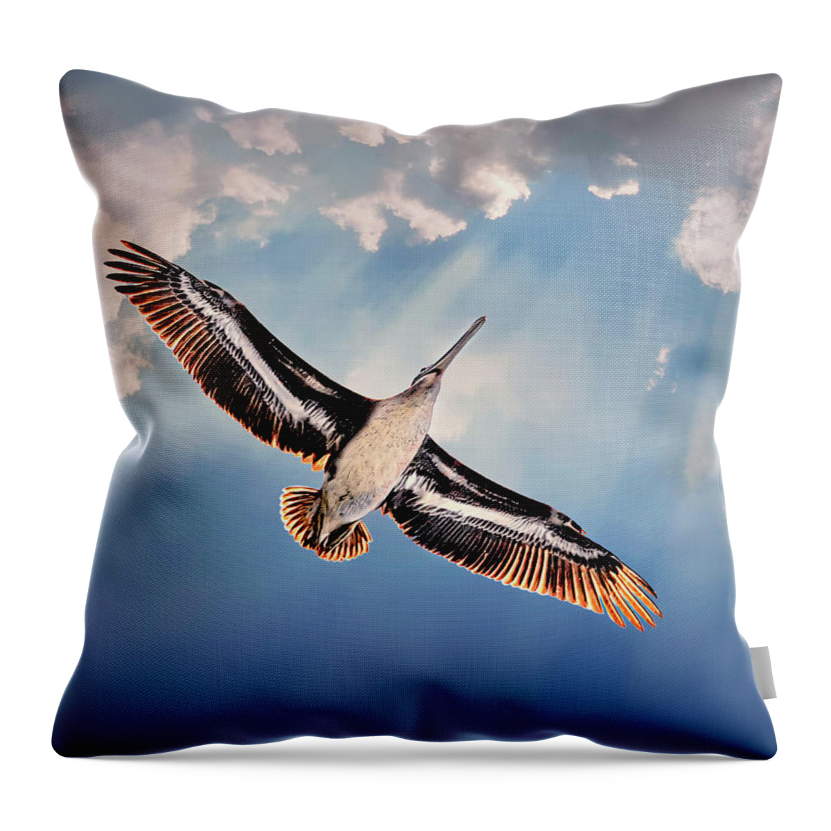 Soaring Throw Pillow featuring the photograph Soaring Overhead by Endre Balogh