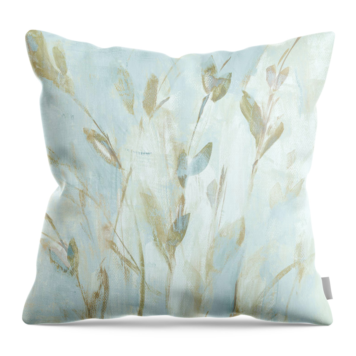Soft Throw Pillow featuring the painting Soft Misty Leaves by Lanie Loreth