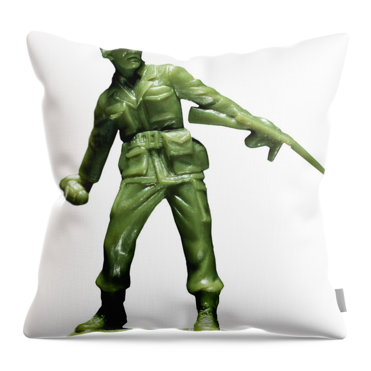 Action Throw Pillow featuring the drawing Soldier With Grenade by CSA Images