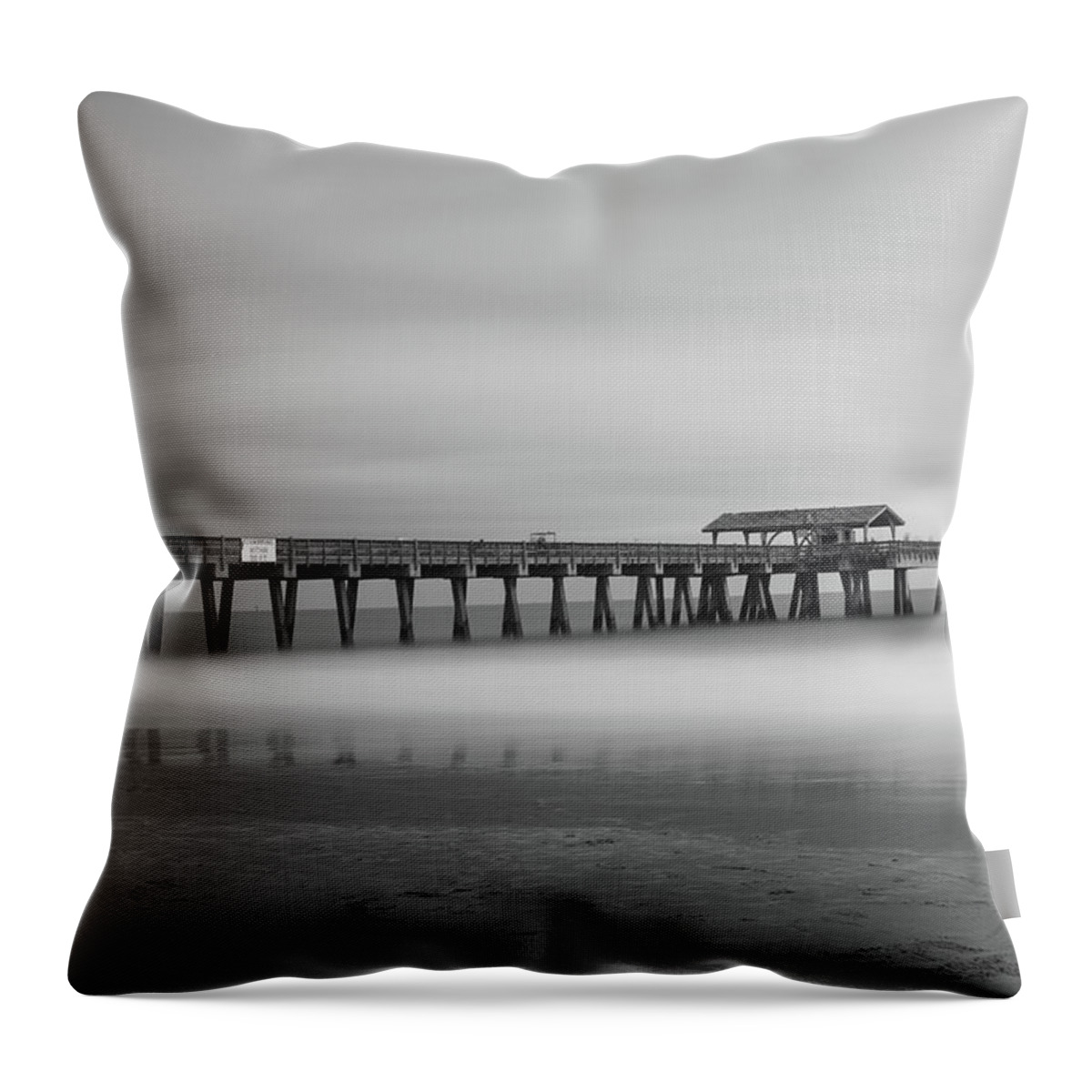 #nature #sky #sun #summer #beach #beautiful #pretty #sunset #sunrise #blue #flowers #night #tree #twilight #clouds #beauty #light #love #green #skylovers #dusk #weather #day #red #orange #red #blue #yellow #trees #water #blackandwhite #pier #savannah #longexposure Throw Pillow featuring the photograph Solitude by Kenny Thomas