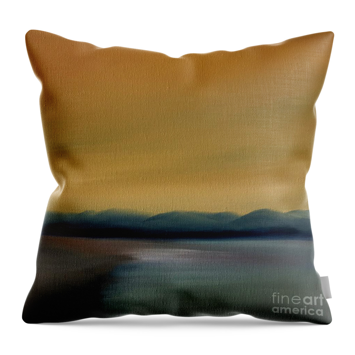 Landscape Throw Pillow featuring the painting Somber Day by Michelle Abrams
