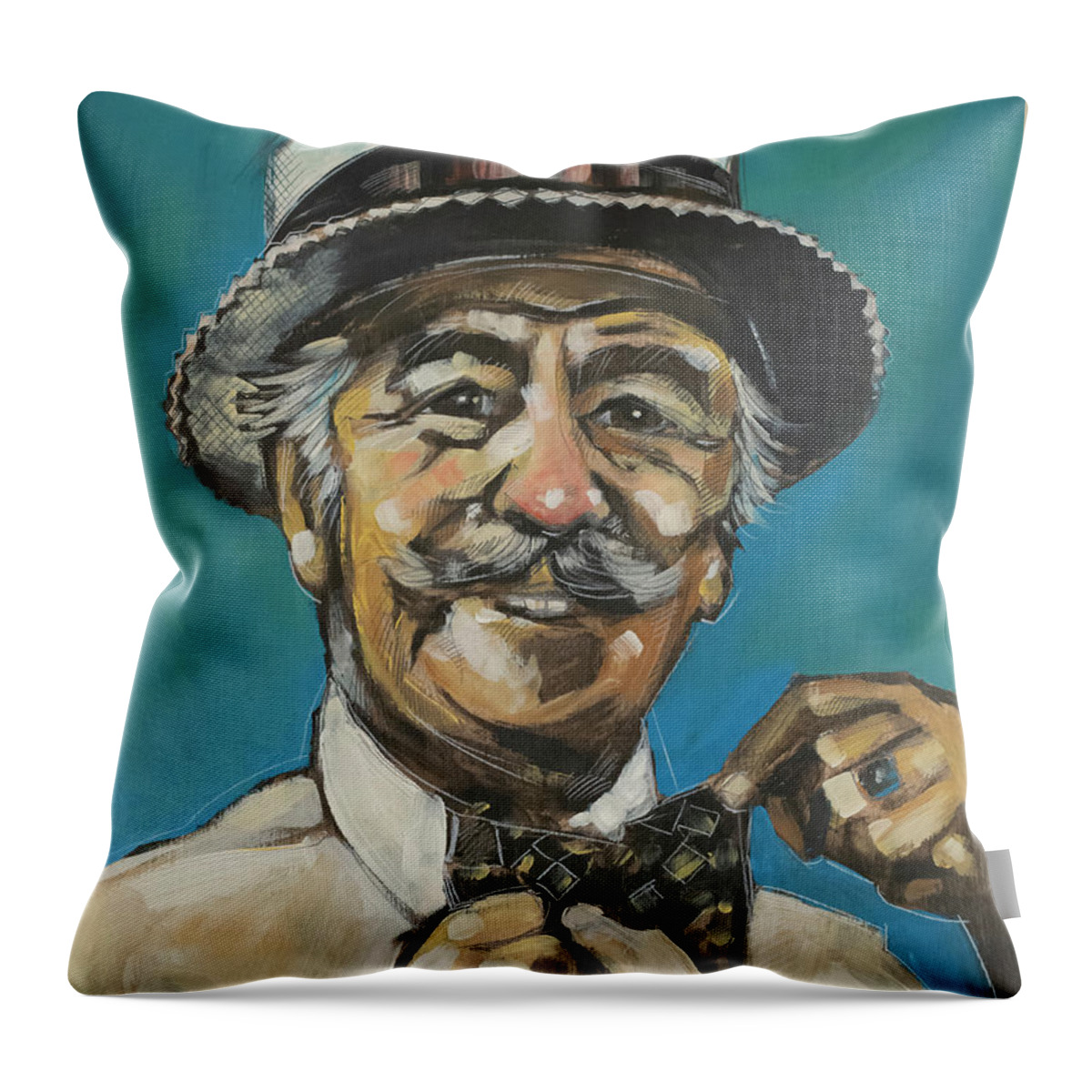 Man Throw Pillow featuring the painting Song and Dance Man by Tim Nyberg