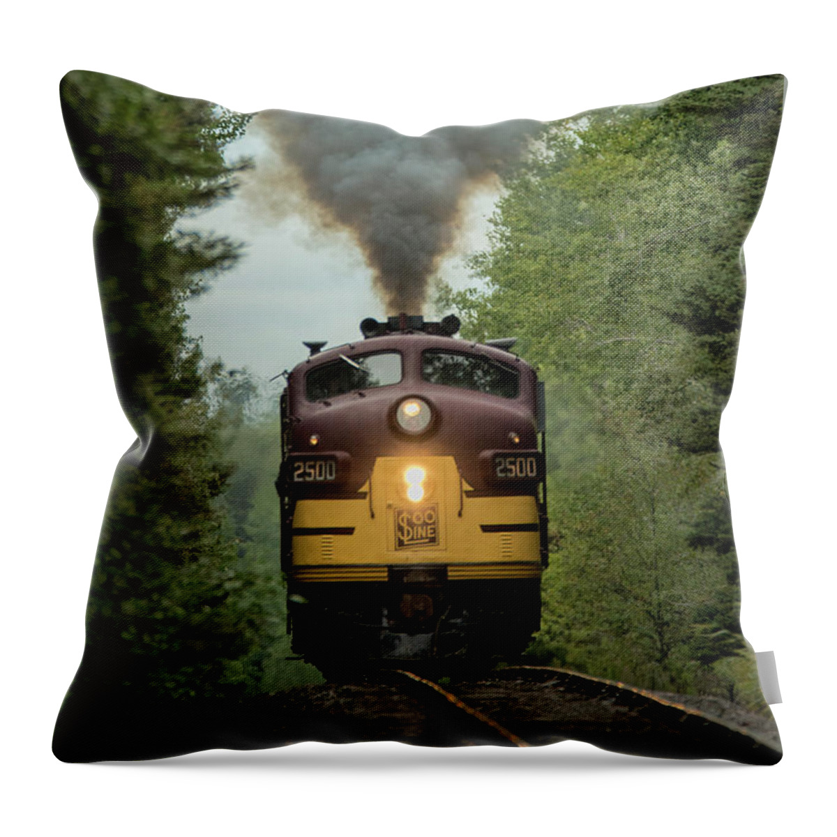Railroad Throw Pillow featuring the photograph Soo Line-Wisconsin Central FP7 Number 2500-A by Jim Pearson