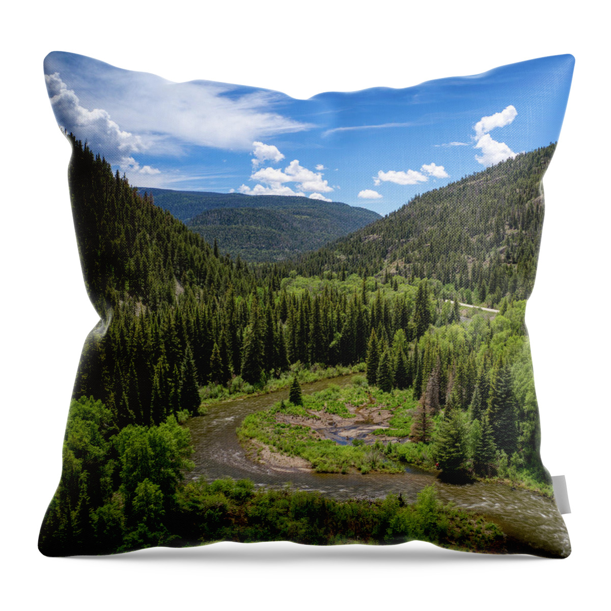 Sunsets Throw Pillow featuring the photograph South Fork Rio Grande Colorado by Anthony Giammarino