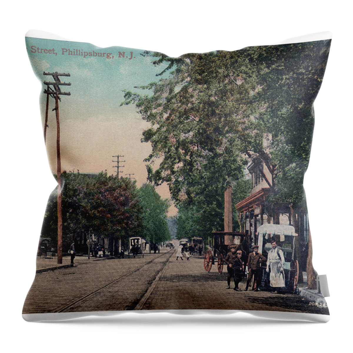 Phillipsburg Throw Pillow featuring the photograph South Main Street Phillipsburg N J by Mark Miller
