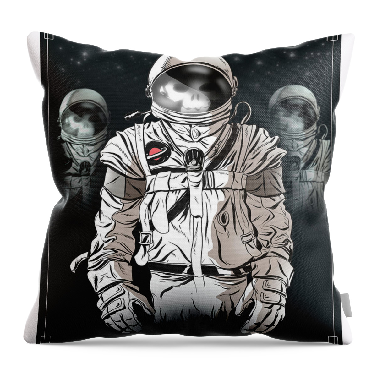 Ghosts Throw Pillow featuring the digital art Space Phantoms by Kynn Peterkin