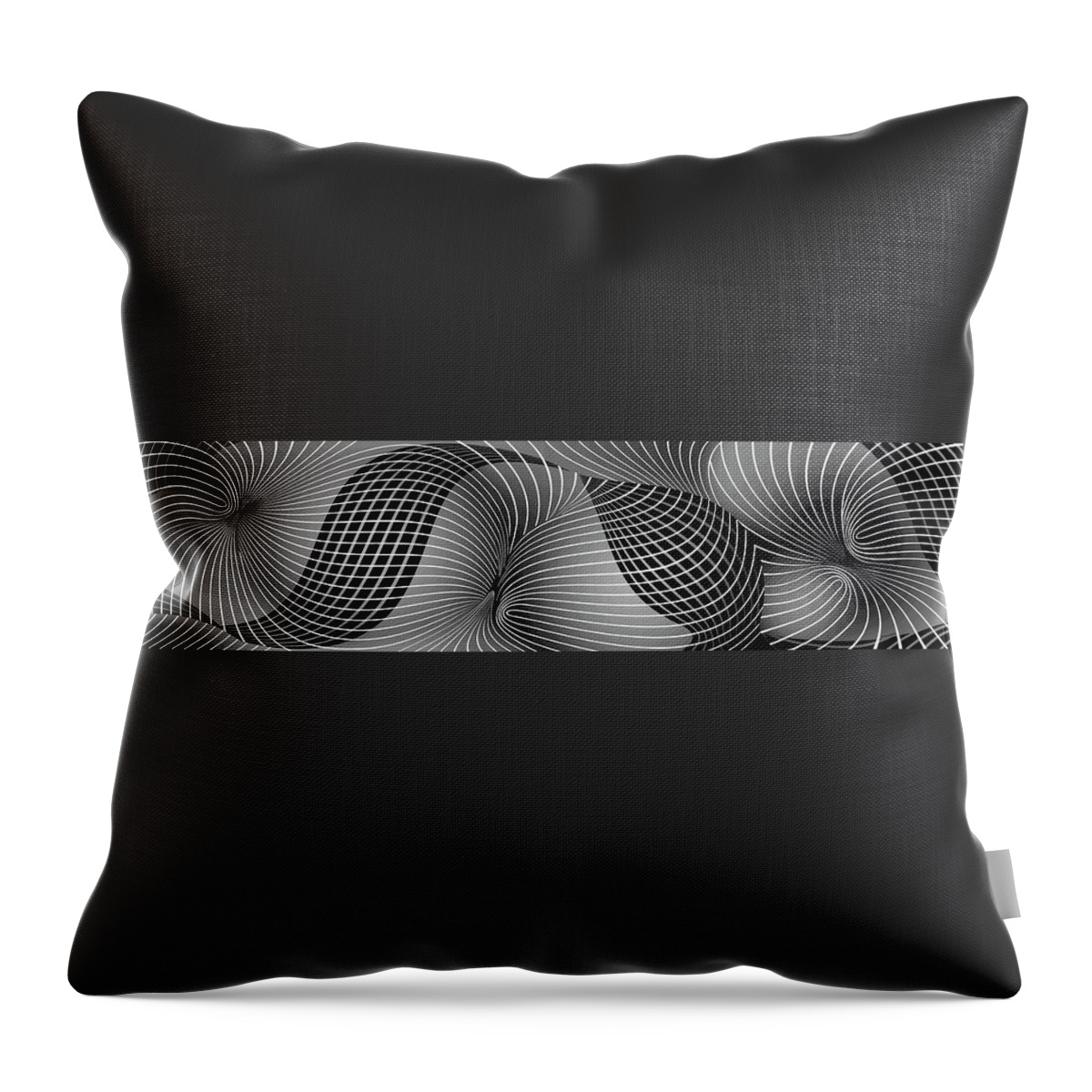 Space-time Throw Pillow featuring the painting Space-time No-1, Black and White by David Arrigoni