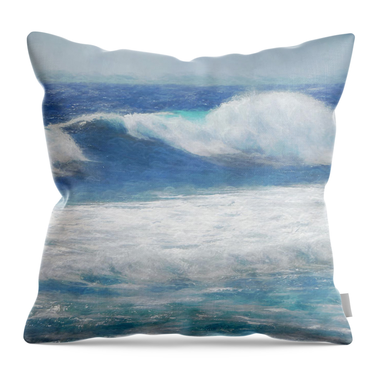 Holiday Throw Pillow featuring the mixed media Spanish Sea by Amanda Jane