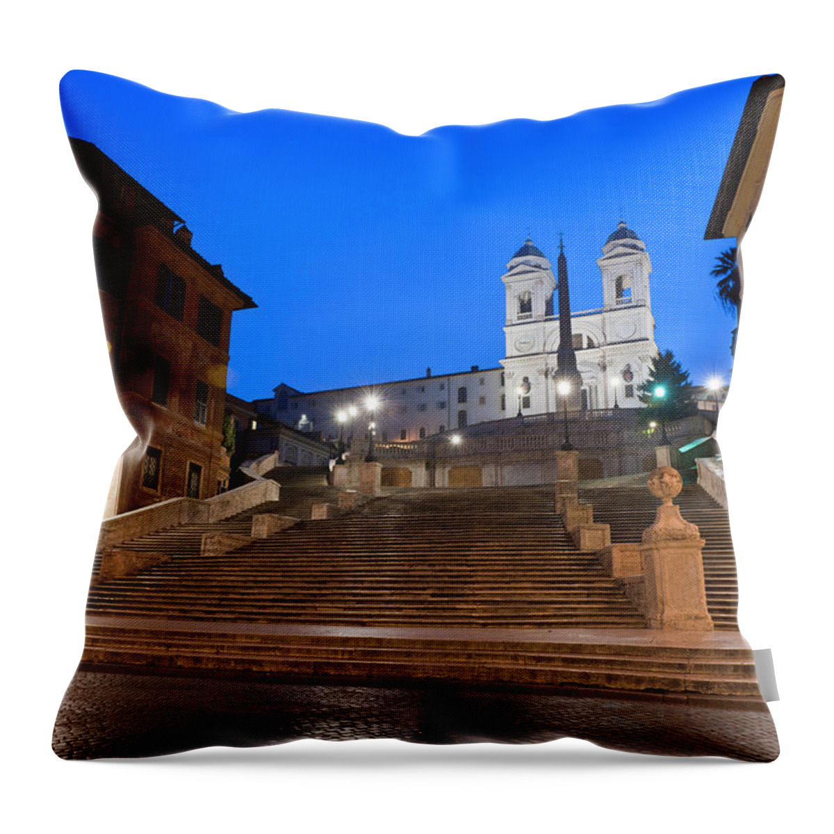 Steps Throw Pillow featuring the photograph Spanish Steps Piazza Di Spagna Rome by Fotovoyager