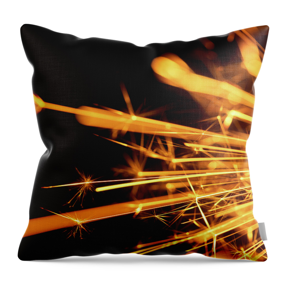 Funky Throw Pillow featuring the photograph Sparkler by Nikada
