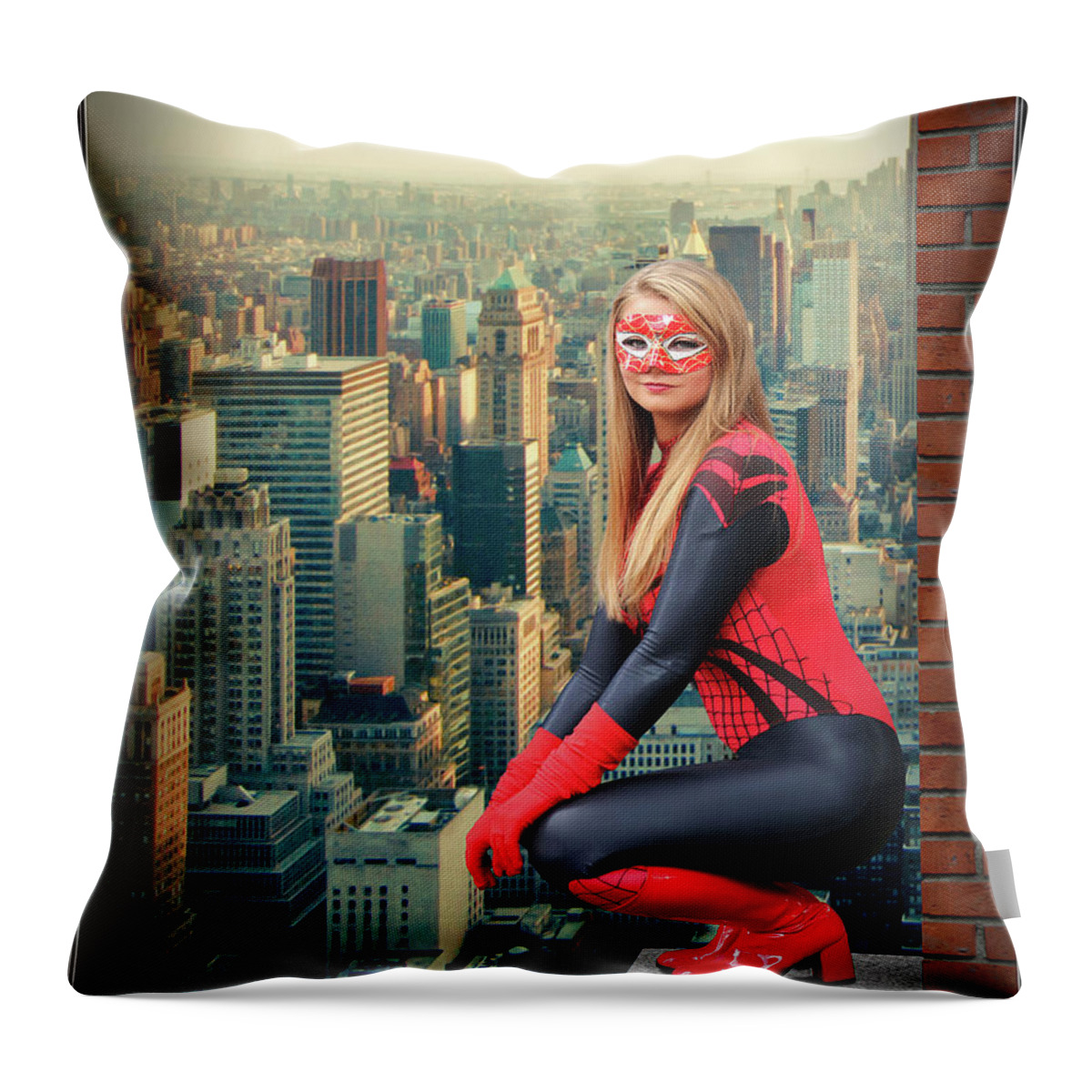 Spider Throw Pillow featuring the photograph Spider Woman Moon Rise by Jon Volden