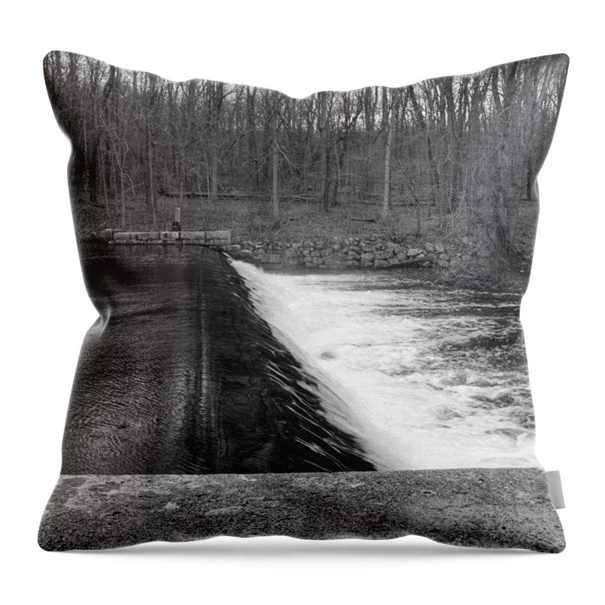 Waterloo Village Throw Pillow featuring the photograph Spillway at Waterloo Village by Christopher Lotito