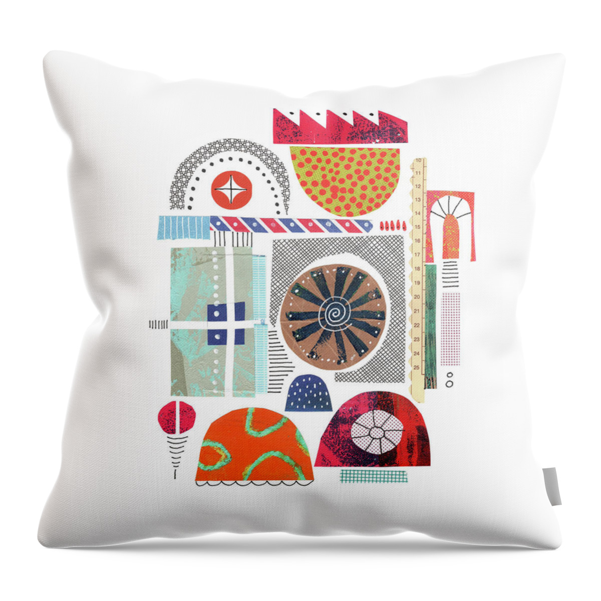 Collage Throw Pillow featuring the mixed media Spirale by Lucie Duclos