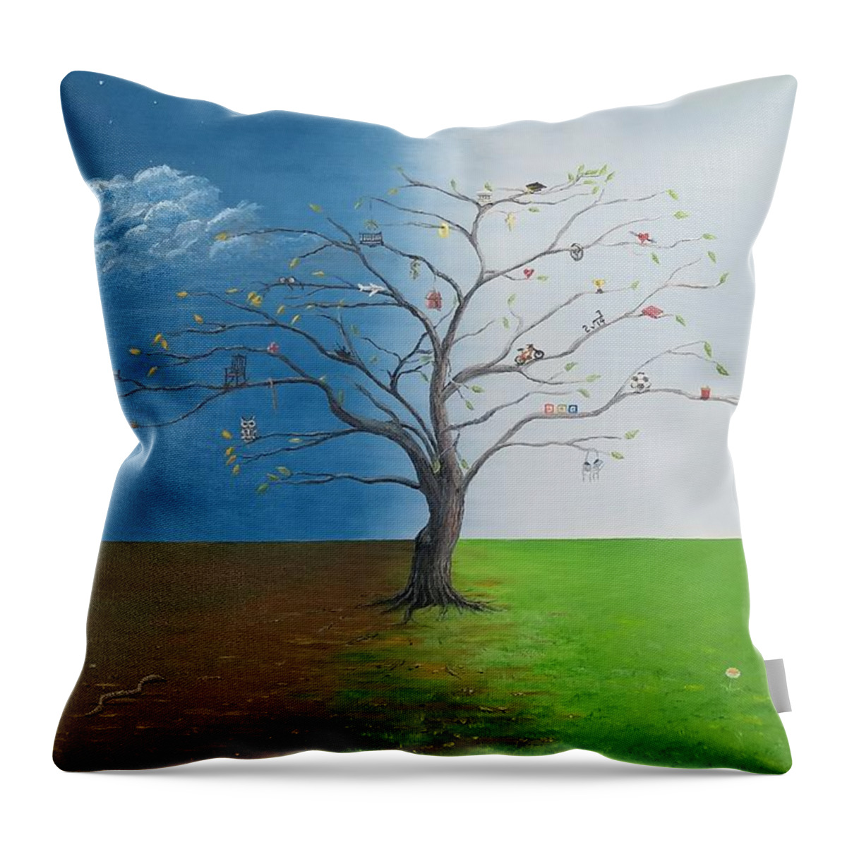 Life Throw Pillow featuring the painting Spirit of Eden by Kevin Daly