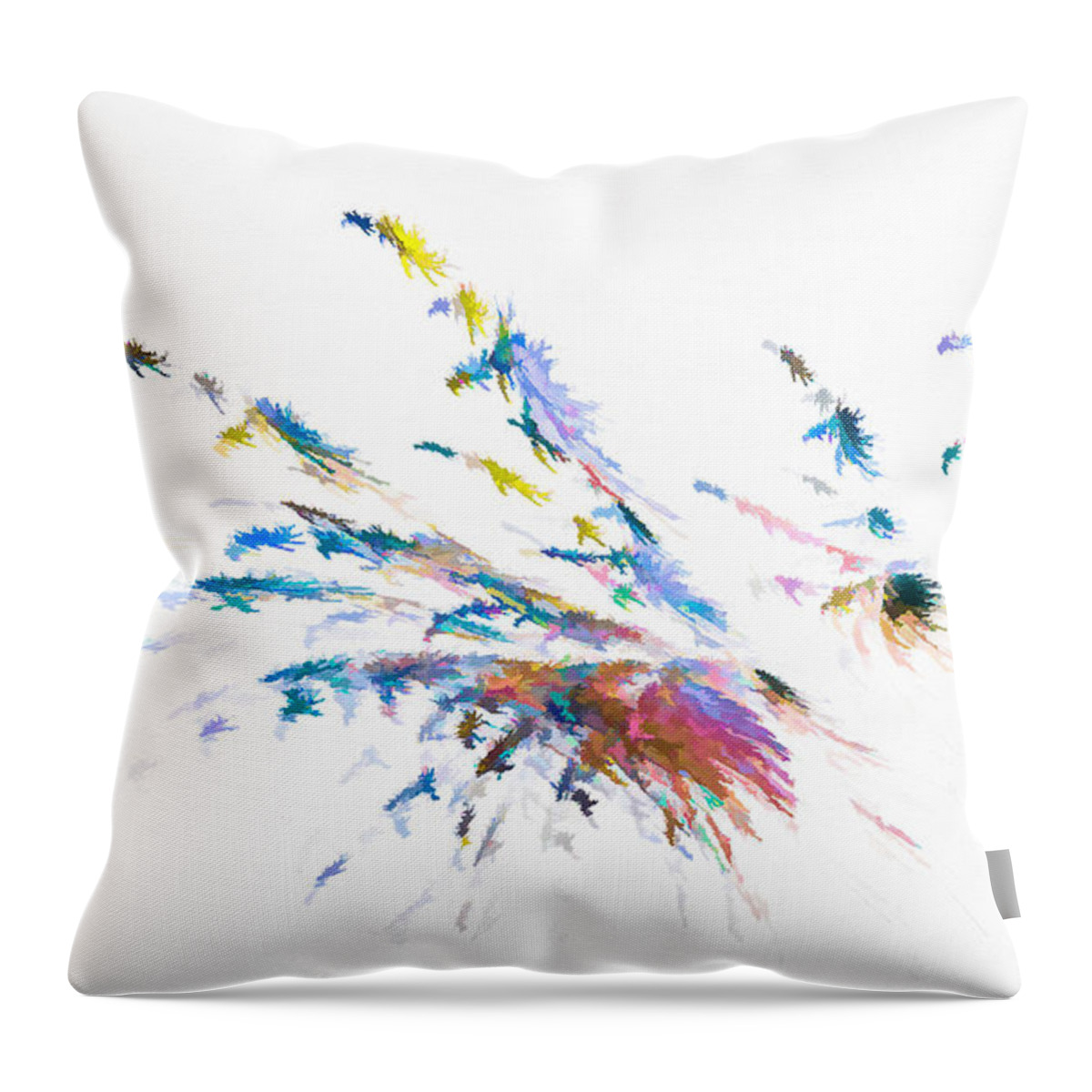 Splatter Throw Pillow featuring the digital art Splatter Fan Blue by Don Northup