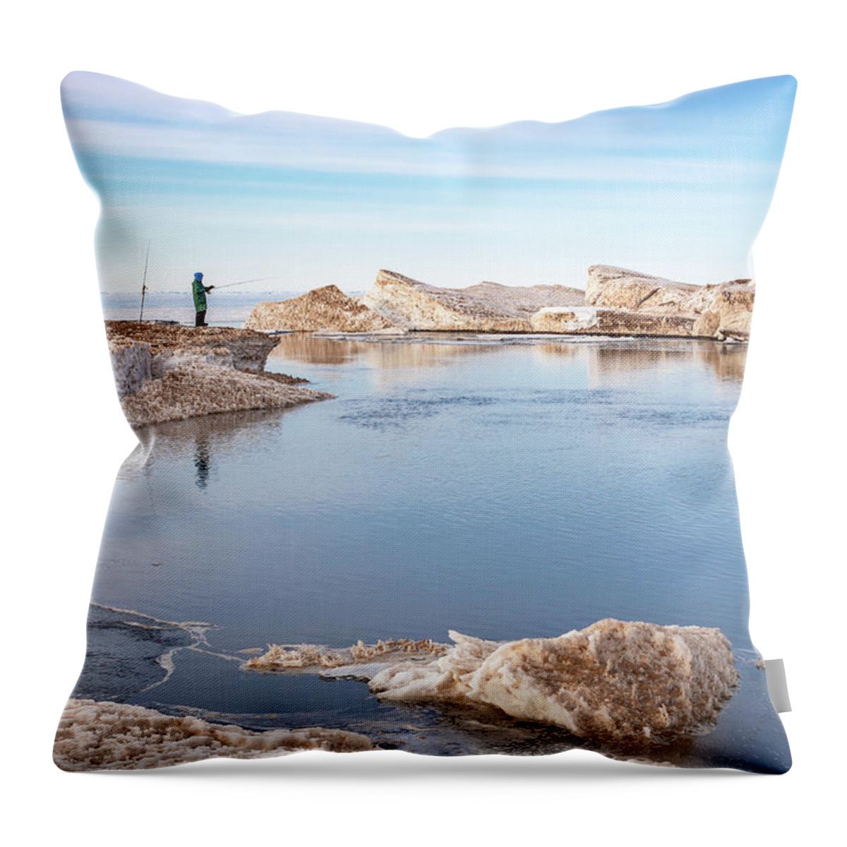 Footsore Fotography Throw Pillow featuring the photograph Spring Fishing by Gary McCormick