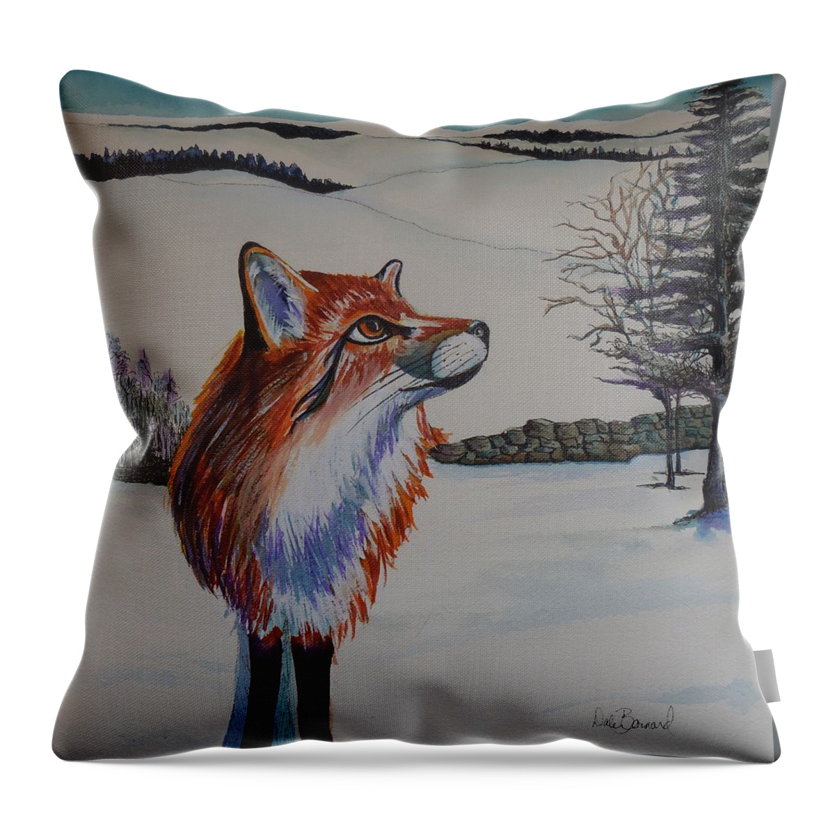 Fox Throw Pillow featuring the painting Spring Is In The Air by Dale Bernard