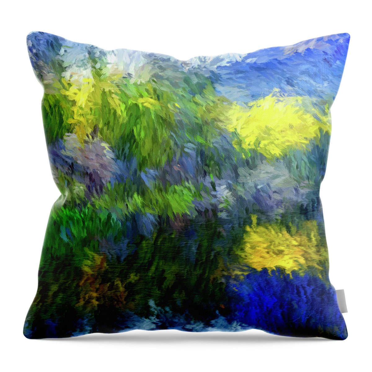 Spring Throw Pillow featuring the digital art Spring Lake Impressions by Doreen Erhardt