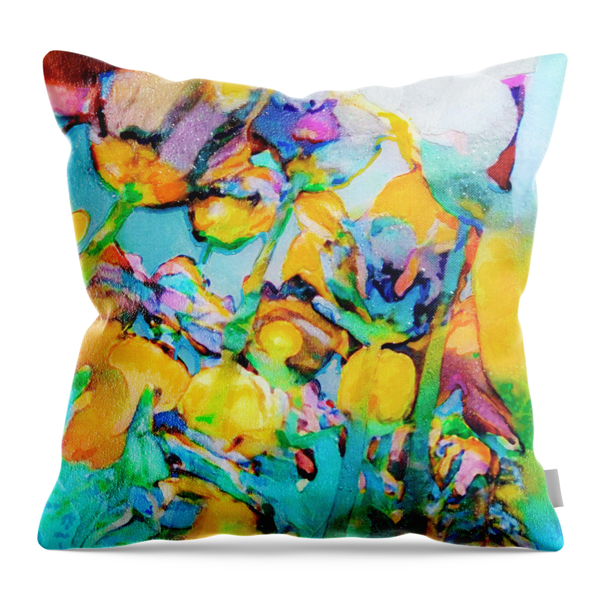 Denise Throw Pillow featuring the painting Spring with Me by Denise Deiloh