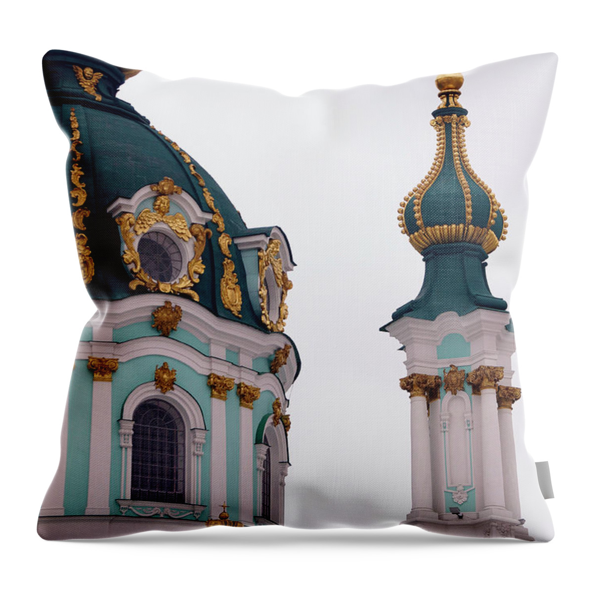 Kiev Throw Pillow featuring the photograph St. Andrews' Top by Sean Henderson
