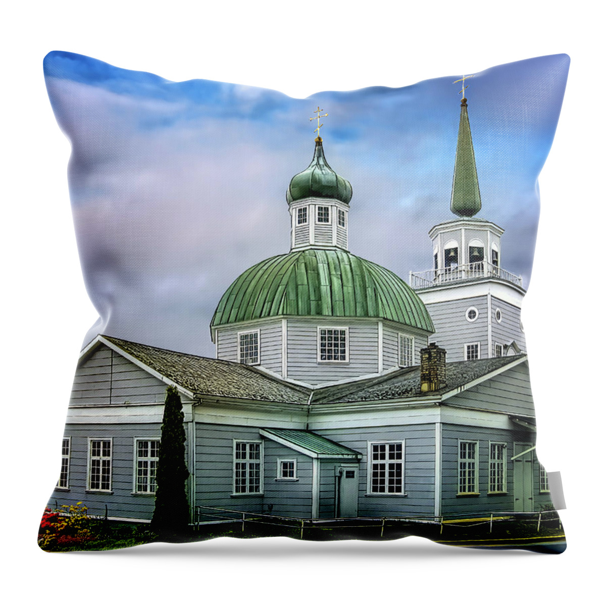 Landmark Throw Pillow featuring the photograph St. Michael Cathedral by Maria Coulson