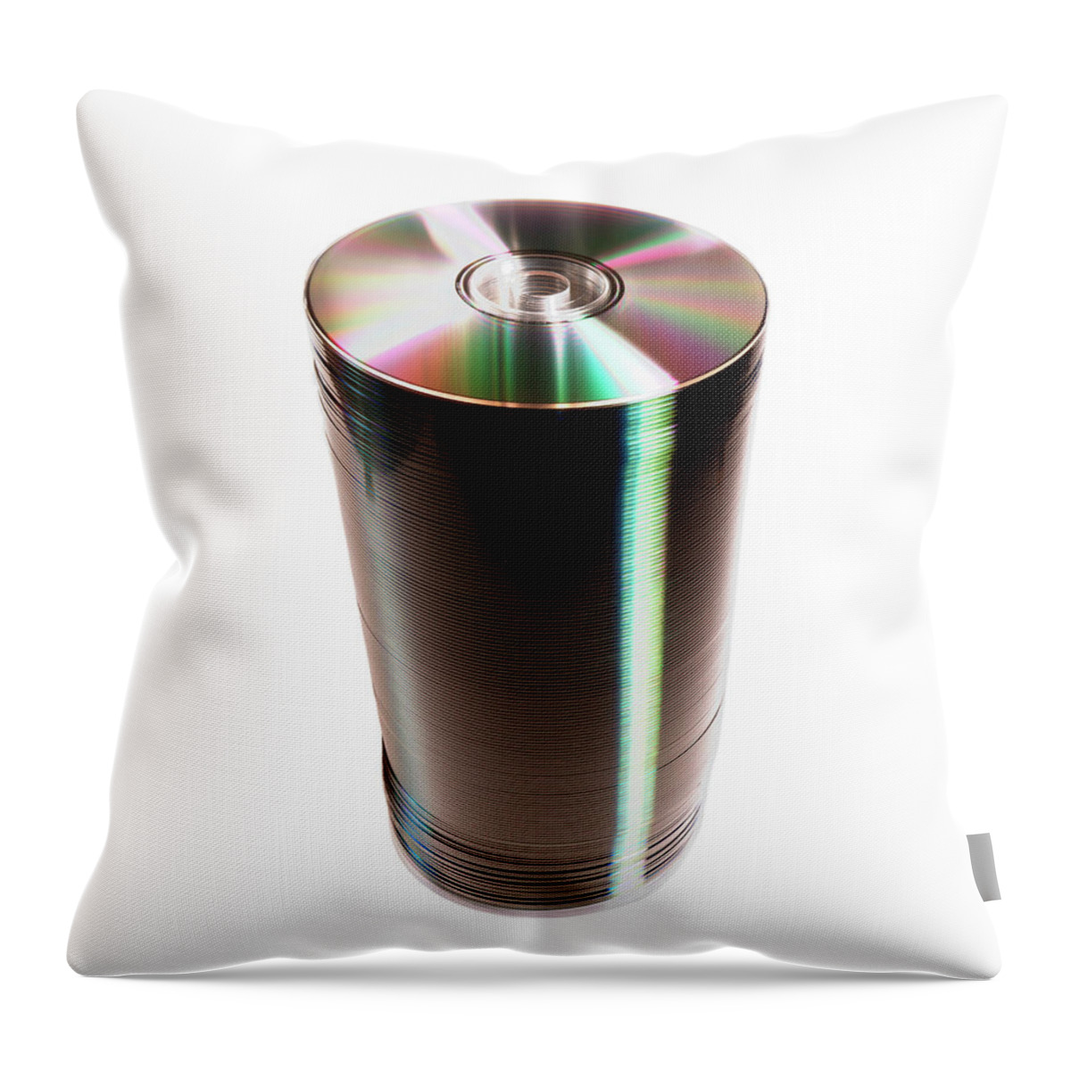 Campy Throw Pillow featuring the drawing Stack of Cd's by CSA Images