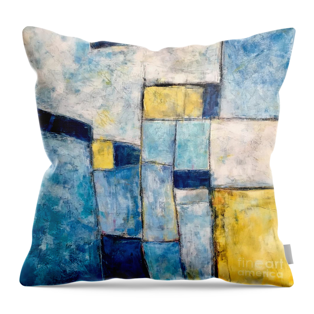 Oil Throw Pillow featuring the painting Stacked  by Christine Chin-Fook