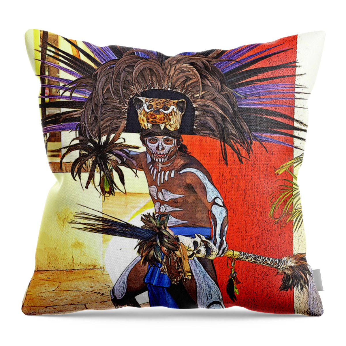 Warrior Throw Pillow featuring the photograph Standing His Ground by Pheasant Run Gallery