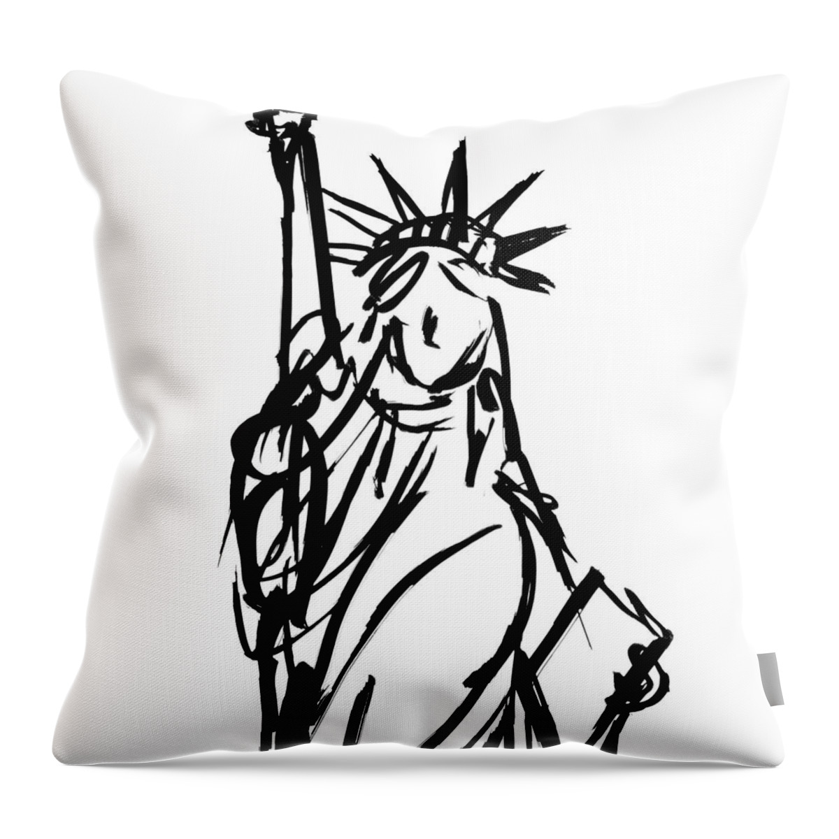 Statue Throw Pillow featuring the digital art Statue Of Liberty by Sd Graphics Studio