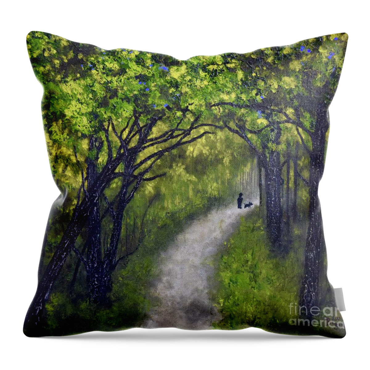 Barrieloustark Throw Pillow featuring the painting Stay the Path by Barrie Stark