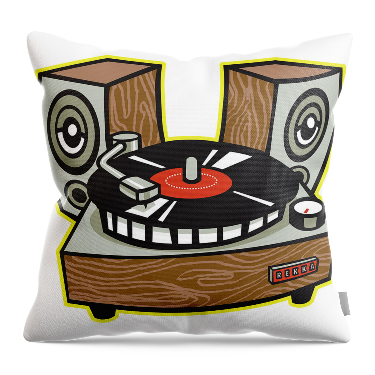 Album Throw Pillow featuring the drawing Stereo and Speakers by CSA Images