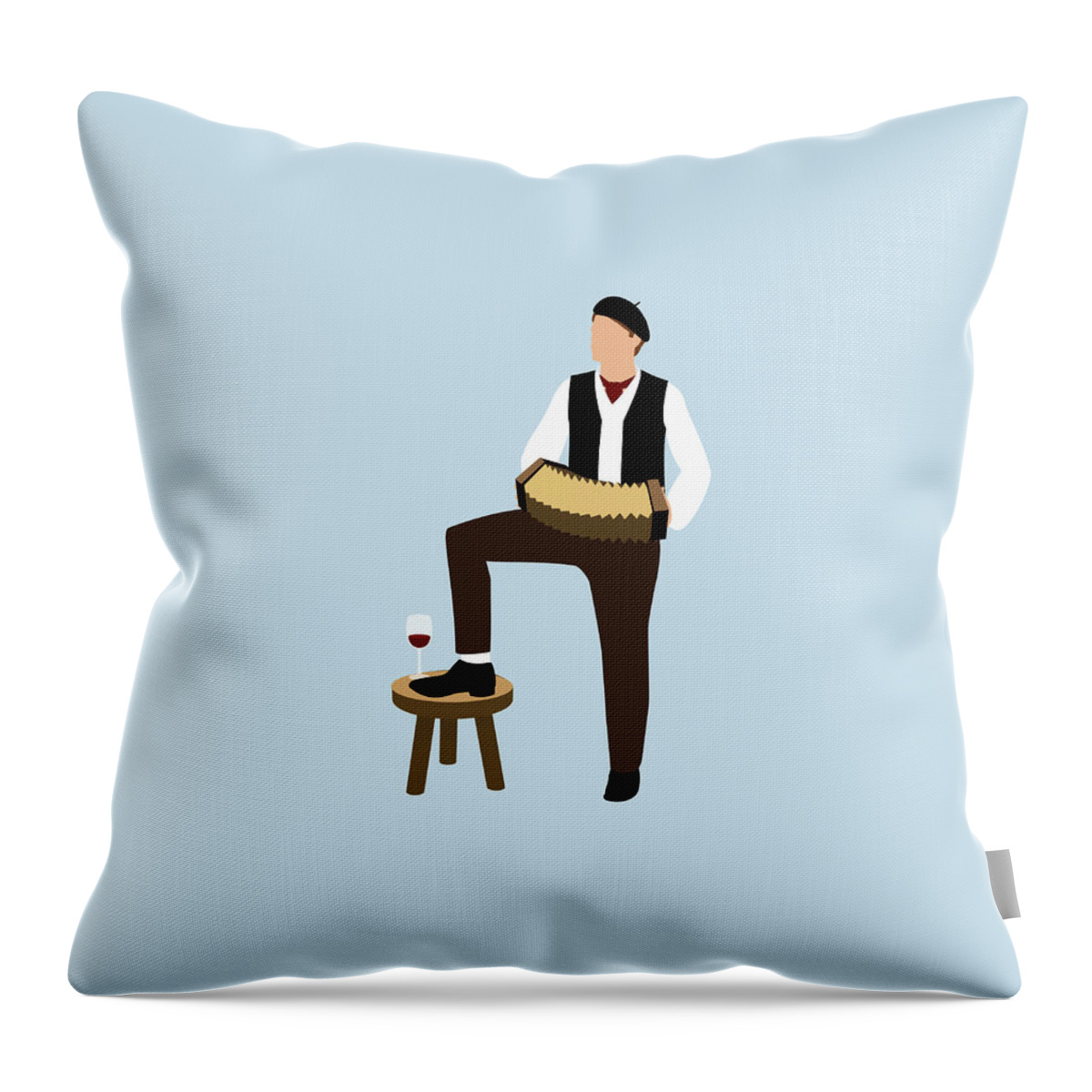 People Throw Pillow featuring the digital art Stereotypical French Man by Ralf Hiemisch