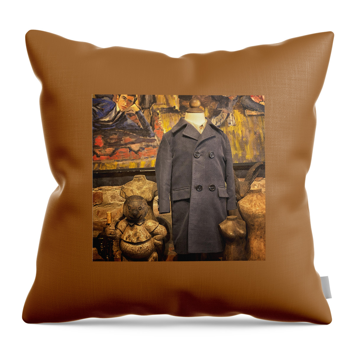 Still Life Throw Pillow featuring the photograph Still Life with Small Coat by Jessica Levant