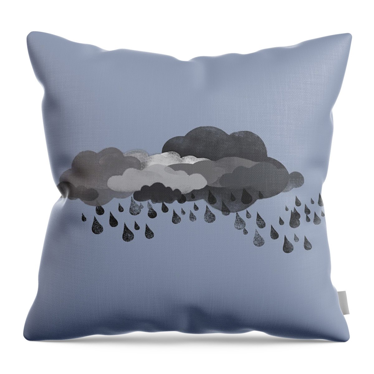 Thunderstorm Throw Pillow featuring the digital art Storm Clouds And Rain by Jutta Kuss