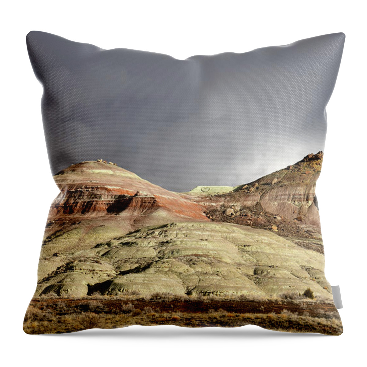 Ruby Mountain Throw Pillow featuring the photograph Storm Rolls in Over Ruby Mountain by Ray Mathis