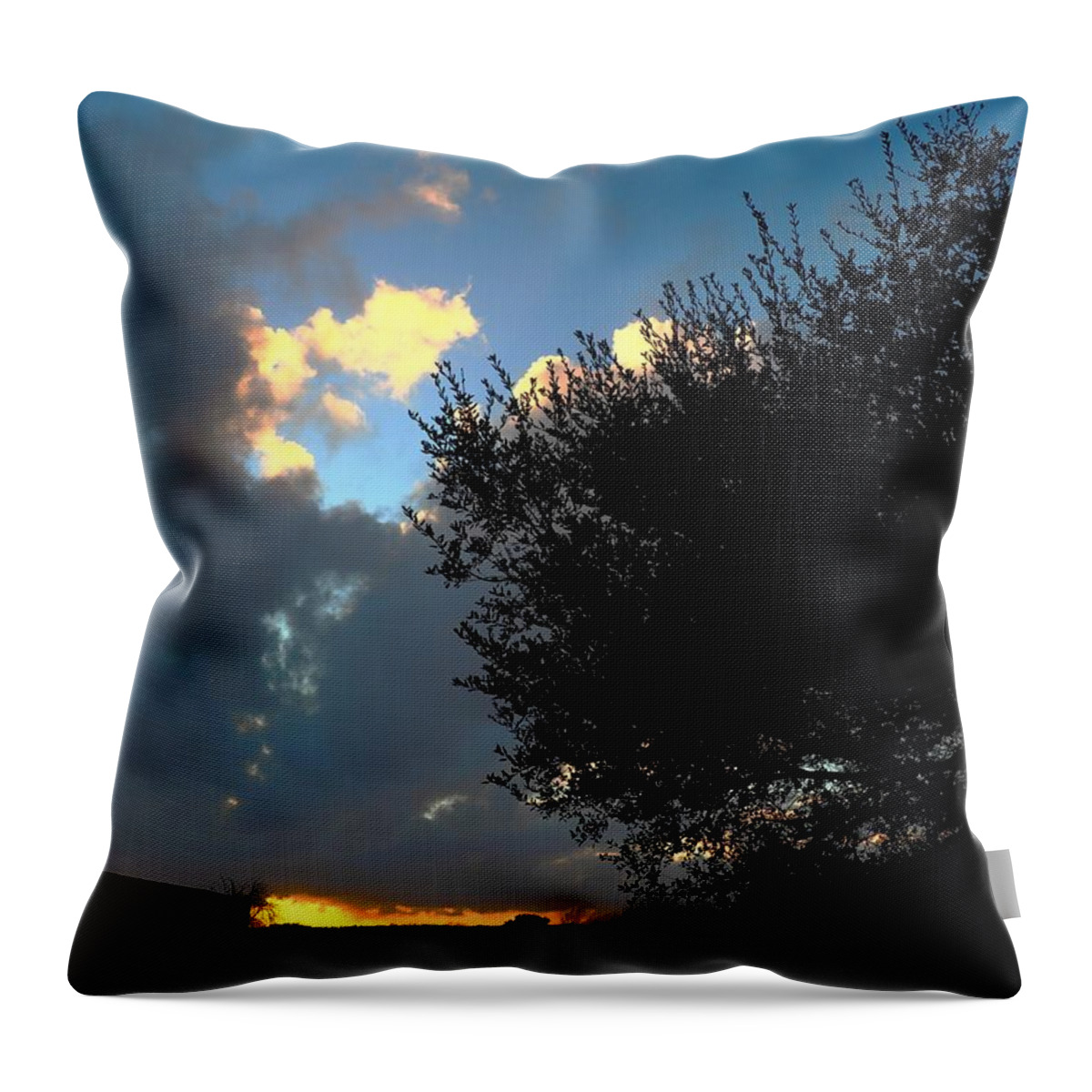 Weather Throw Pillow featuring the photograph Stormy Sundown by Richard Thomas