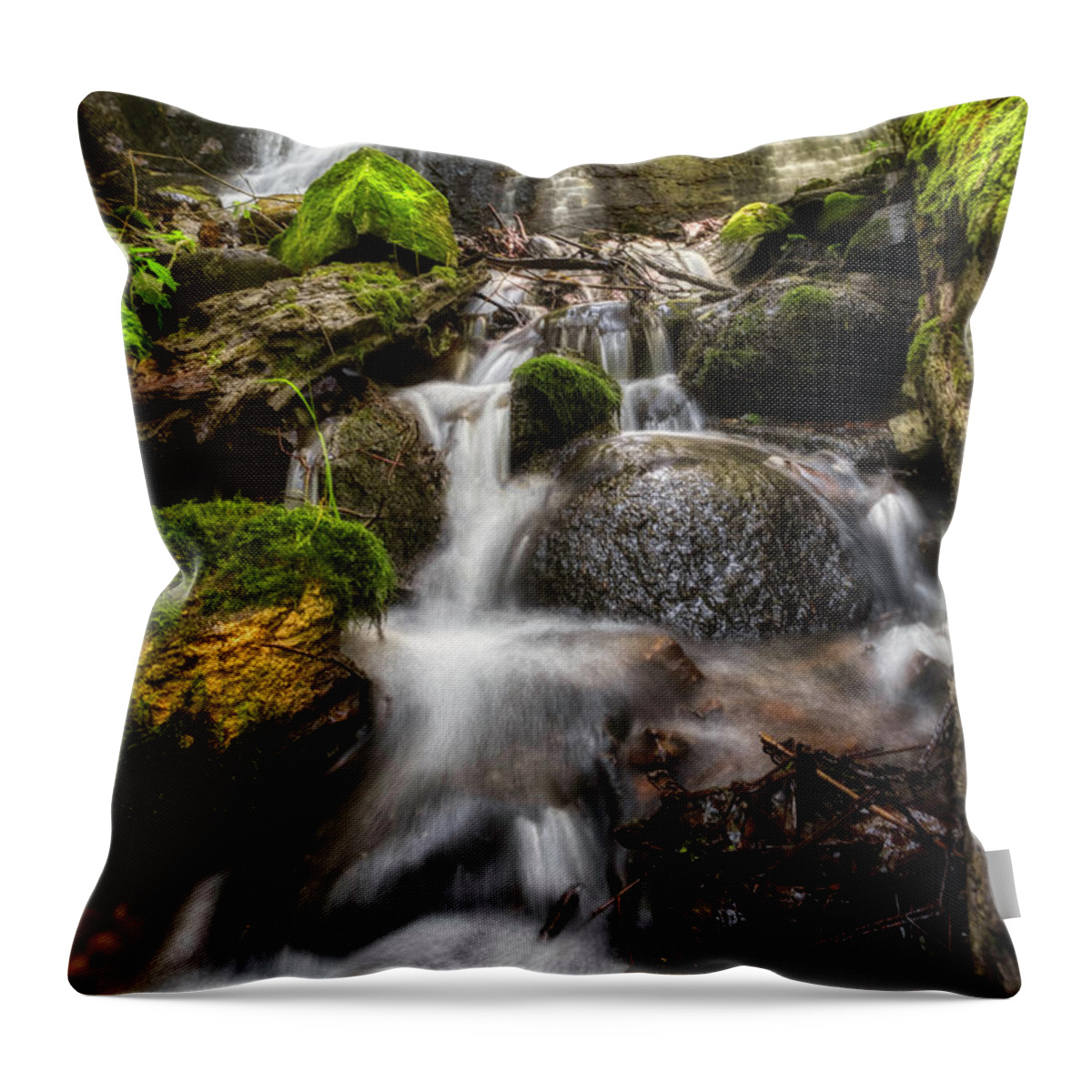 Any Vision Throw Pillow featuring the photograph Storybrook Falls by Bill Frische