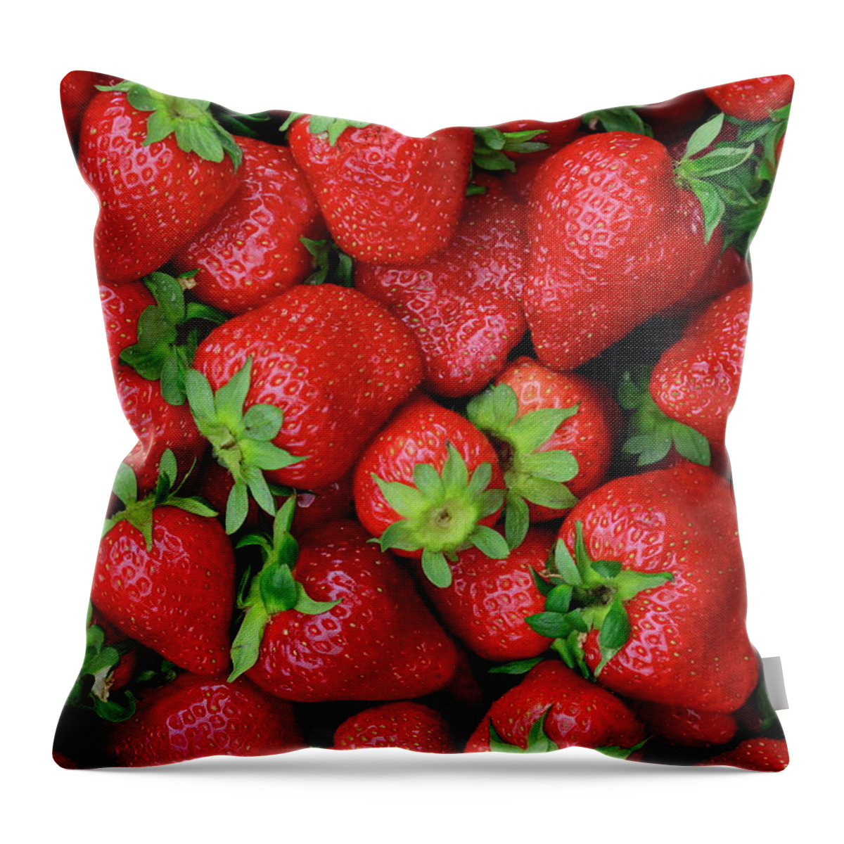 Saturated Color Throw Pillow featuring the photograph Strawberries In Spring by Kriskasprzak