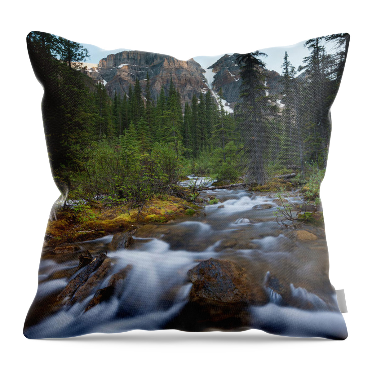 Non-urban Scene Throw Pillow featuring the photograph Stream In The Valley Of The Ten Peaks by Mint Images - Art Wolfe