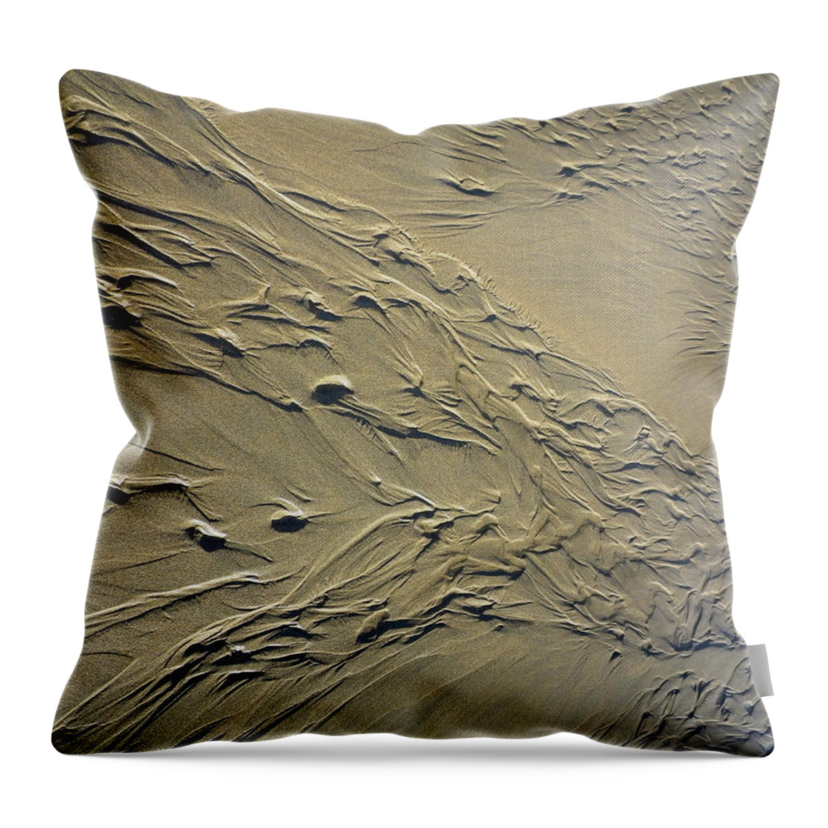 Sand Throw Pillow featuring the photograph Streaming Beach Sand Ripples Abstract by Richard Brookes
