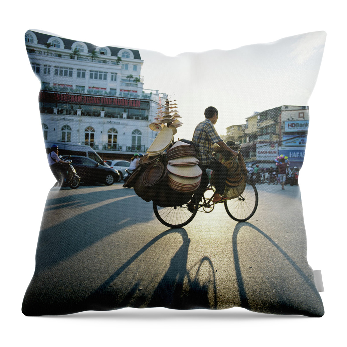 People Throw Pillow featuring the photograph Street by Duc sla