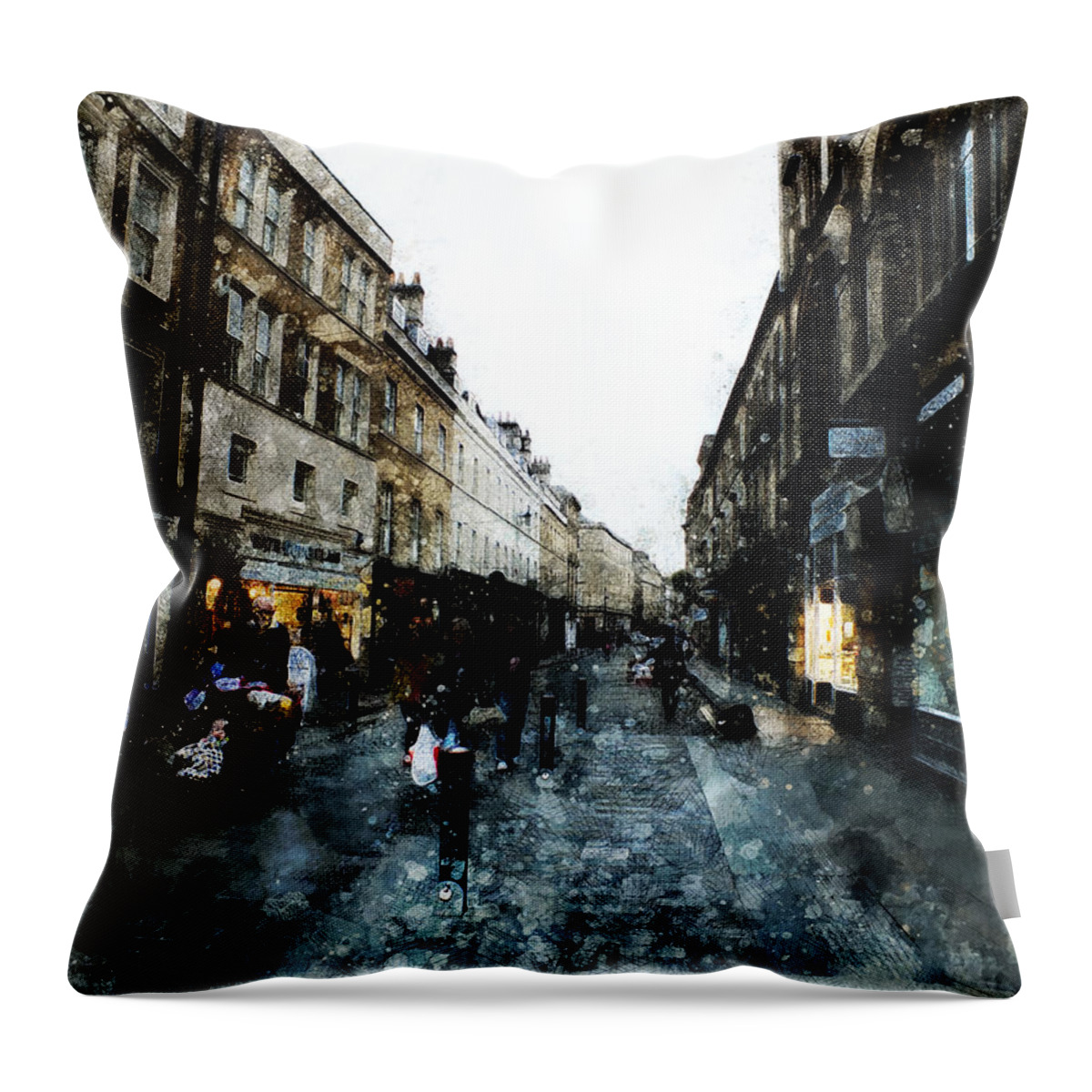 Street Throw Pillow featuring the digital art Street View by Art Di
