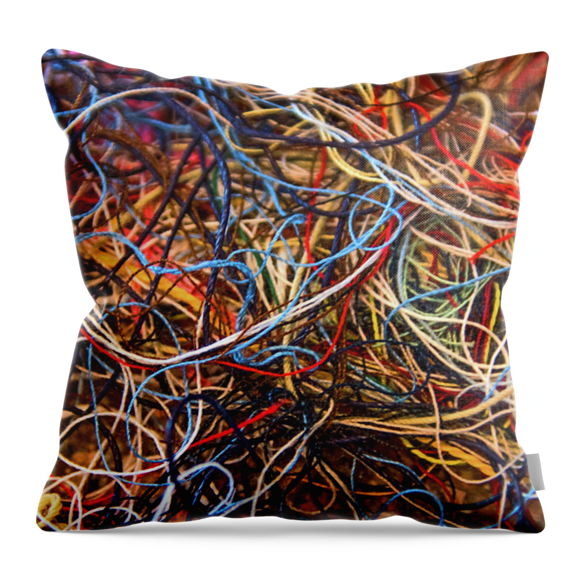 Abstract Throw Pillow featuring the photograph String Theory by Ira Marcus