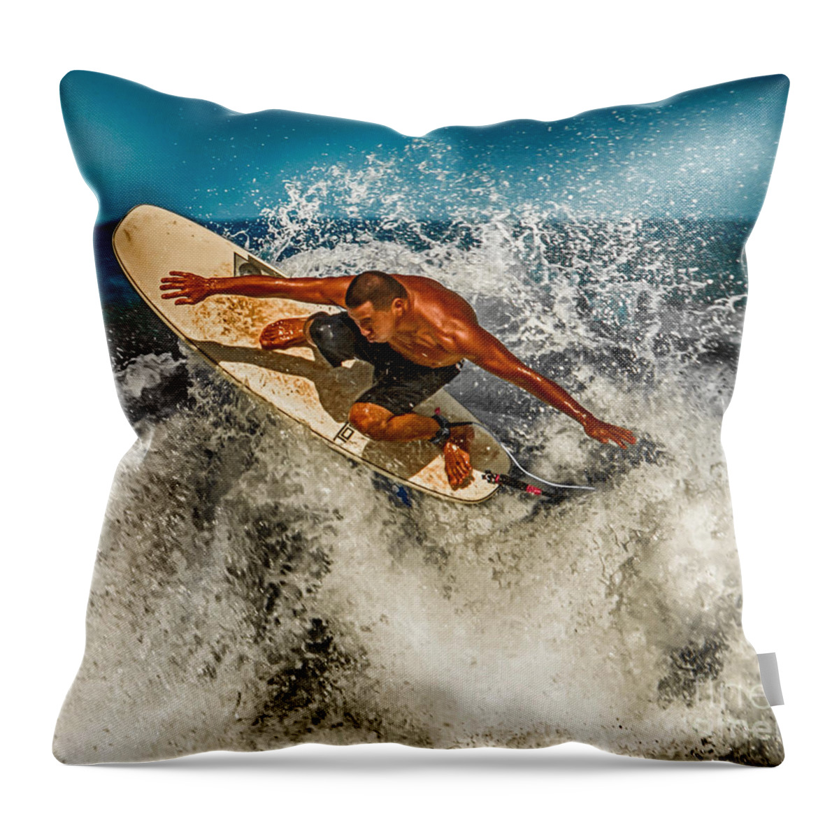 Beach Throw Pillow featuring the photograph Stuck On It by Eye Olating Images