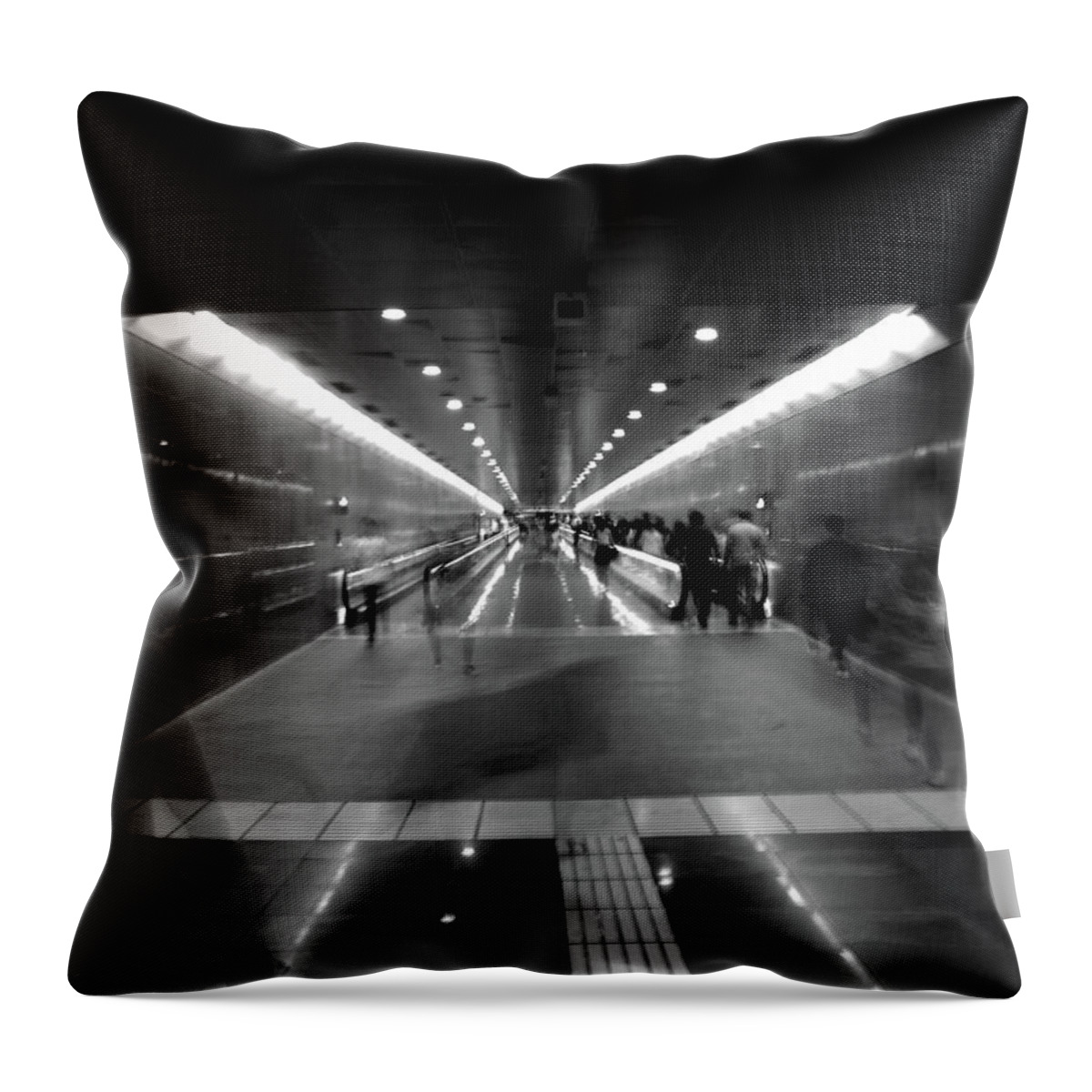 Subway Throw Pillow featuring the photograph Subway Ghosts by Edward Lee
