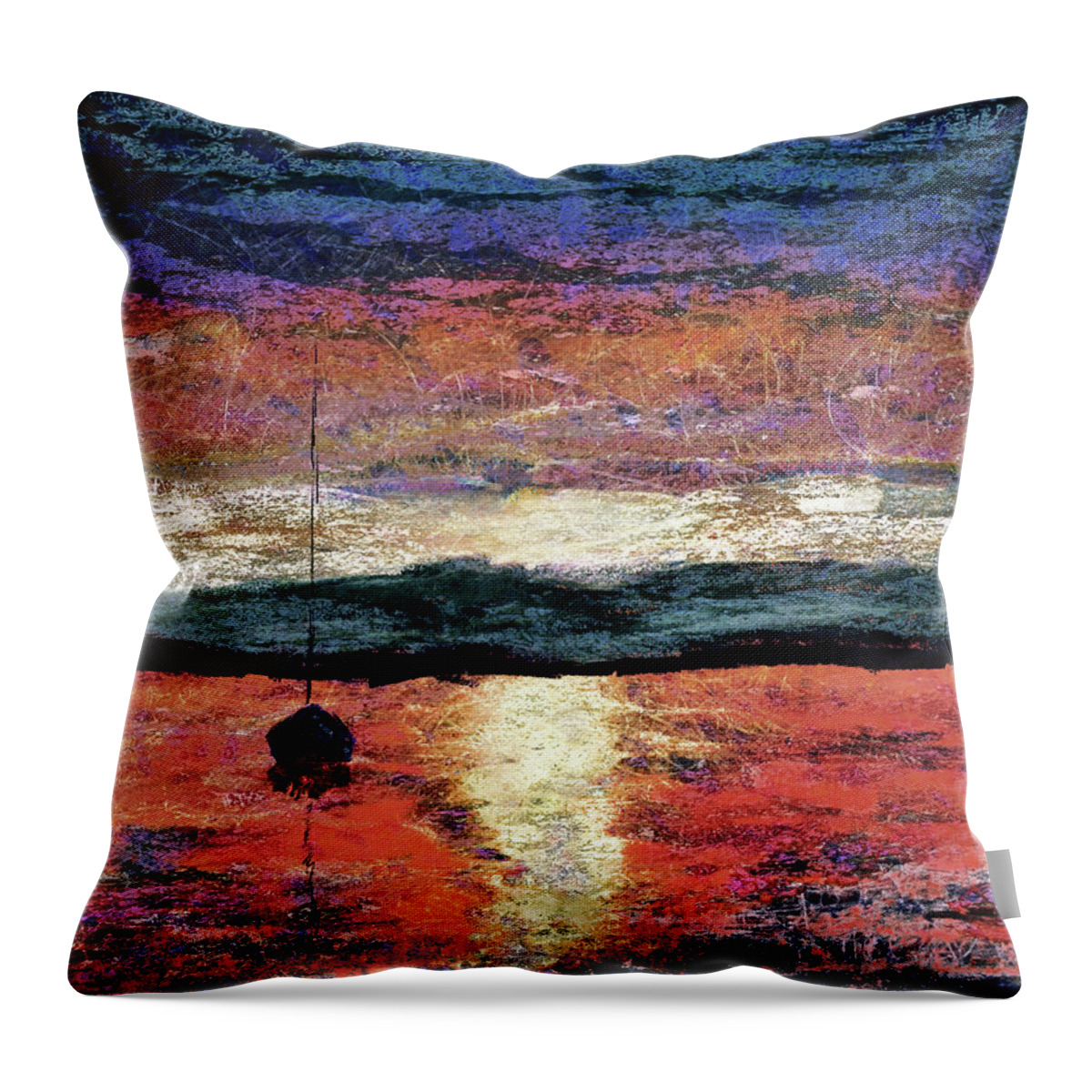 Island Throw Pillow featuring the digital art Sucia Island Sunset by Ken Taylor