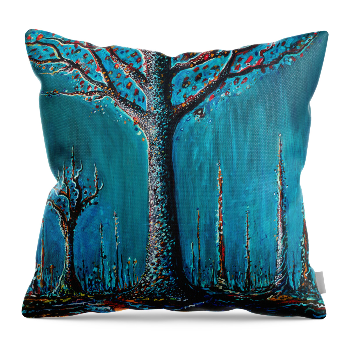 Tree Throw Pillow featuring the painting Sugar Tree by Yom Tov Blumenthal